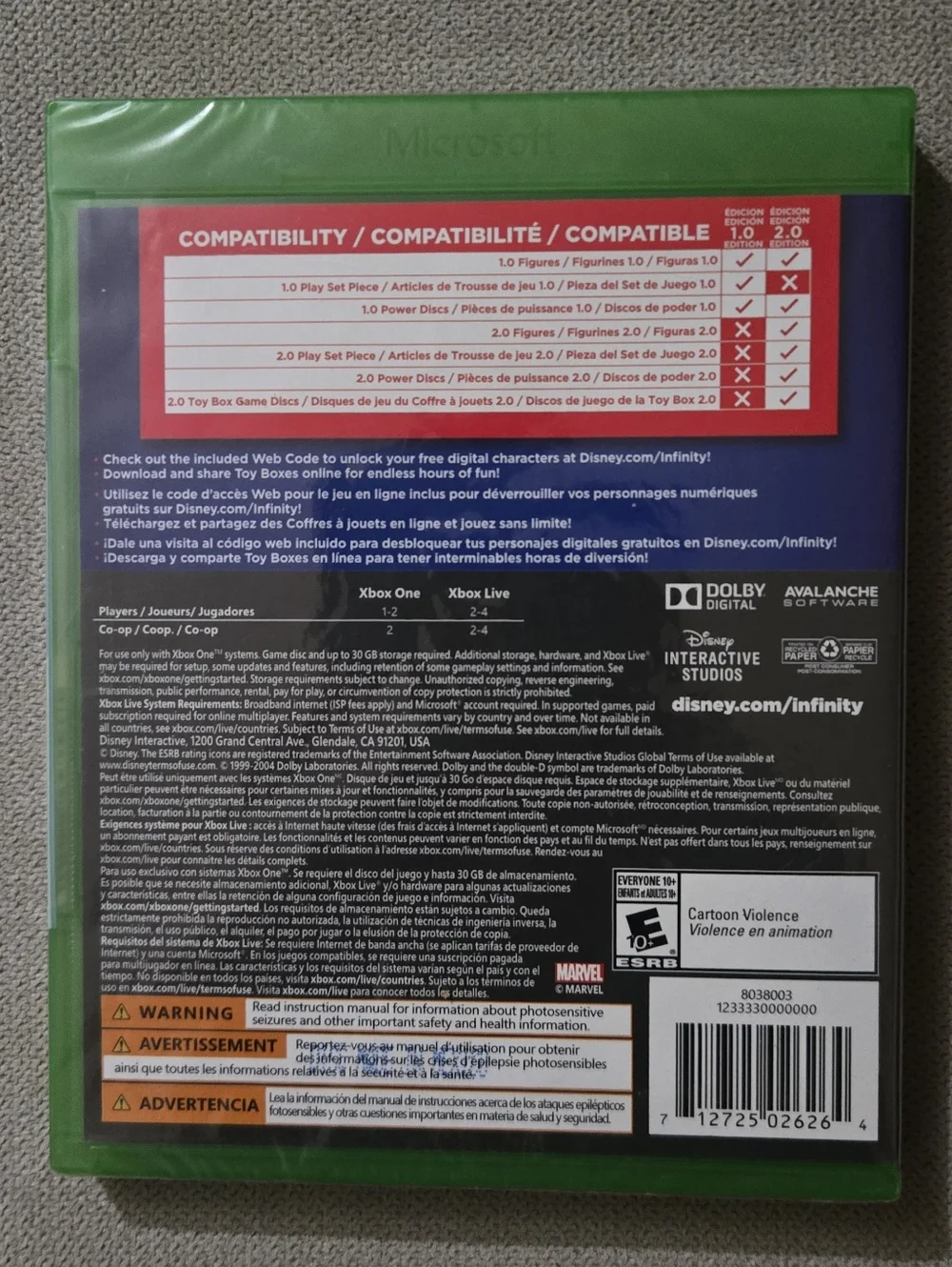 Microsoft Xbox One Disney Infinity 2.0 Blue & Green